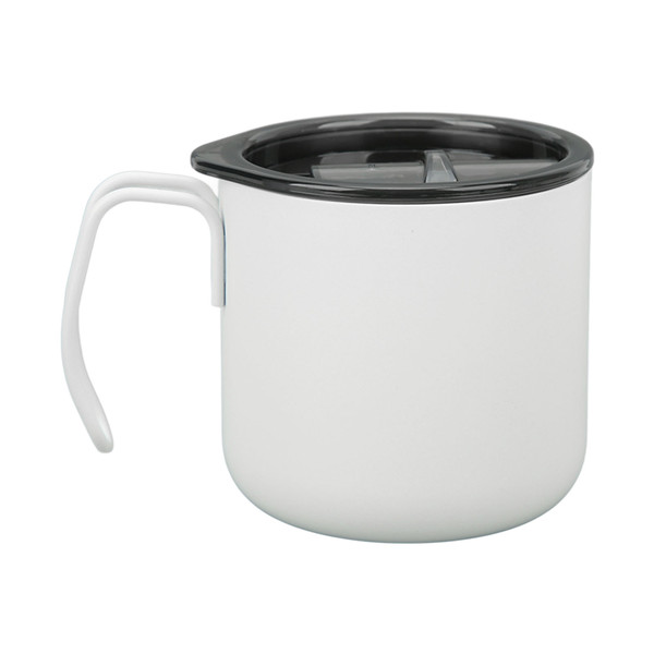 12oz 350ml Stainless Steel Vacuum Insulation Mug Double Layer Coffee Cup Camping Milk Mug with Handle White