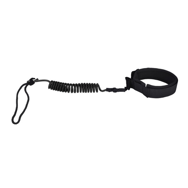 Stand Up Paddle Board Coiled Spring Leg Foot Rope Surfing Leash for Surfboard (black)