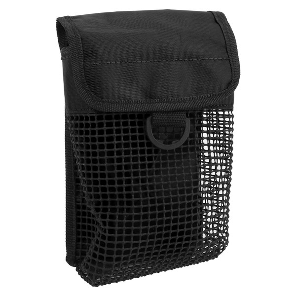 21x14cm Portable Diving Mesh Gear Bag with Hang Buckle Lightweight Underwater Surface Marker Buoy Mesh PouchBlack