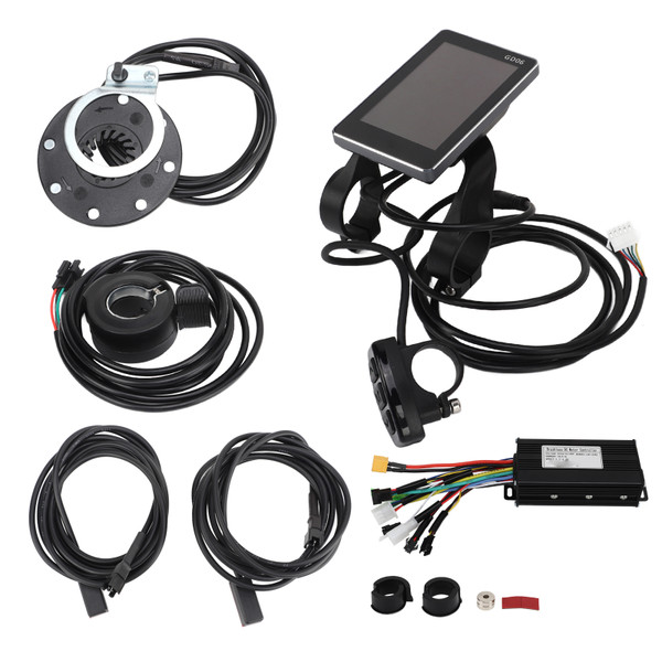 Electric Bike Bicycle Scooter 24V 36V 48V 26A 3 Mode Controller GD06 Display Set with Power Assist Sensor 130x Thumb Throttle for 500W 750W Motor