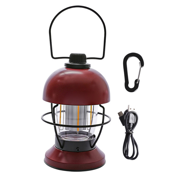 2000mAh LED Camping Lantern Retro Rechargeable Camping Lights Portable Tent Lamp for Outdoor Camping Hiking Emergency