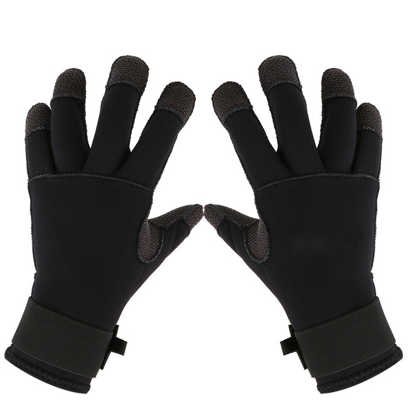 3mm Anti Wear Anti Scratch Warm Scuba Dive Gloves Swimming Glove Snorkeling Equipment(black M)