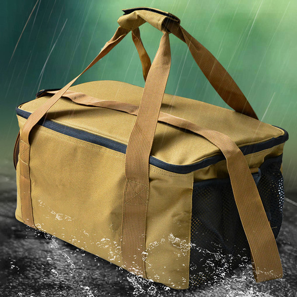 Cookware Bag Portable Oxford Picnic Cookware Storage Bag Waterproof Barbecue Tableware Bag for Outdoor Camping Barbecue Travel Picnic