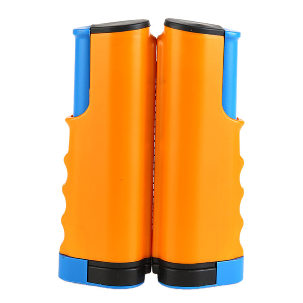 Retractable Table Tennis Net Rack Fashionable Safe Wavy Edge Portable Pong Ball Net Rack for Gym School Orange Blue