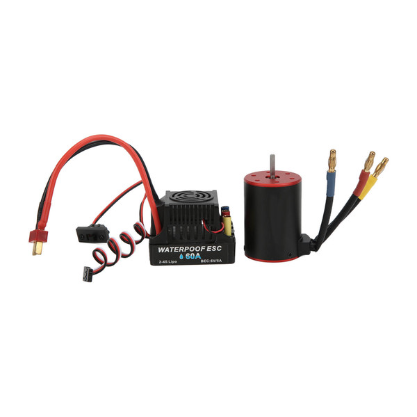 RC 3650 2300KV Waterproof Brushless Motor Set with Waterproof 60A ESC for 1/10 RC Car Upgrade Parts
