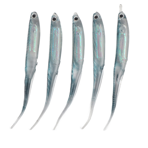 5Pcs Silicone Artificial Simulation Soft Fish Shape Lure Bait Fishing Tackle for Fresh Waterblue 

leopard