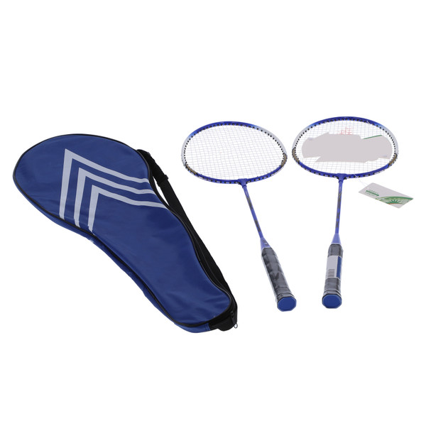 SG8010 2 Player Badminton Racquets Set Lightweight Fiber Double Rackets for Adults and KidsBlue