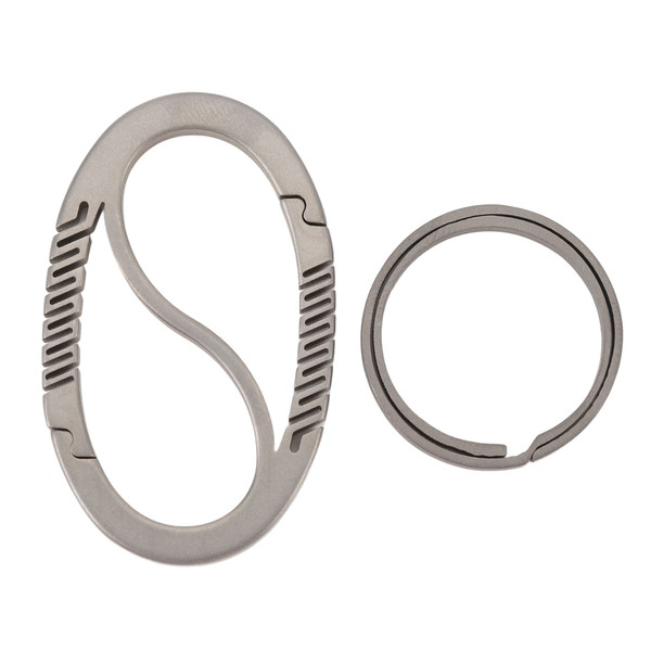 Keychain Oval Ti Alloy Minimalist Double Door Closure Keychain Clip with Large Circle Ring for Car Key