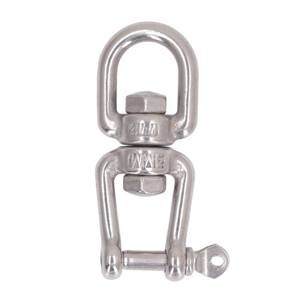 Double Jaw Shackle Professional Heavy Duty 304 Stainless Steel Rolling Shackle Device for Swing Climbing Rope 4mm/0.16in