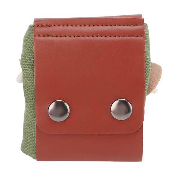 Outdoor Foraging Bags Fruit Picking PU Leather Canvas Foraging Pouch Camping Waist Hanging Tool Bag Green
