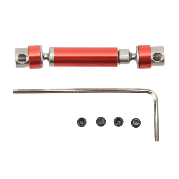 RC Drive Shaft Steel Metal Mid Drive Shaft RC Car Accessories for Axial 1/24 for SCX24 Climbing Car 45‑60mm Red