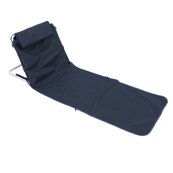 Beach Lounge Chair Oxford Cloth Folding Portable Adjustable 330.7lb Load Bearing Reclining Beach Mat for Pool Camping Navy Blue