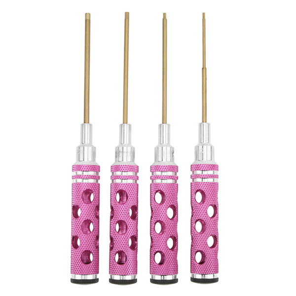 4Pcs Hex Driver Wrench Set 1.5mm 2.0mm 2.5mm 3.0mm RC Hex Socket Screwdriver for RC Model Vehicle BoatPurple