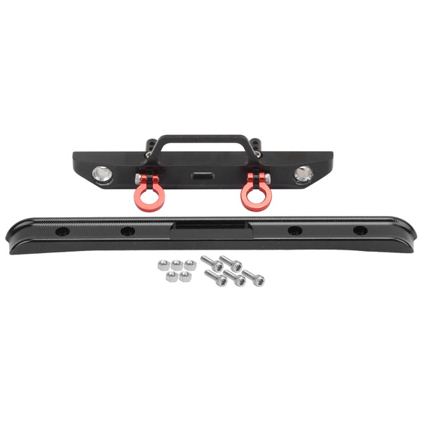 RC Aluminum Front and Rear Bumper Set for Axial SCX24 90081 1/24 RC Car Upgrade PartsBlack