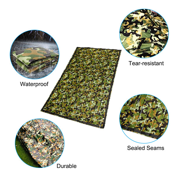 Emergency Sleeping Bag for 1-2 Person Lightweight Waterproof Thermal Sleeping Bag Bivy Sack with Whistle for Outdoor Camping Hiking Traveling Disasters Survival