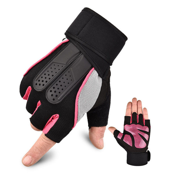 Half Finger Cycling Gloves Breathable Wrist Support Women Men Fingerless Bike Gloves for Outdoor Fitness Riding Pink Snail Half Finger Pink M