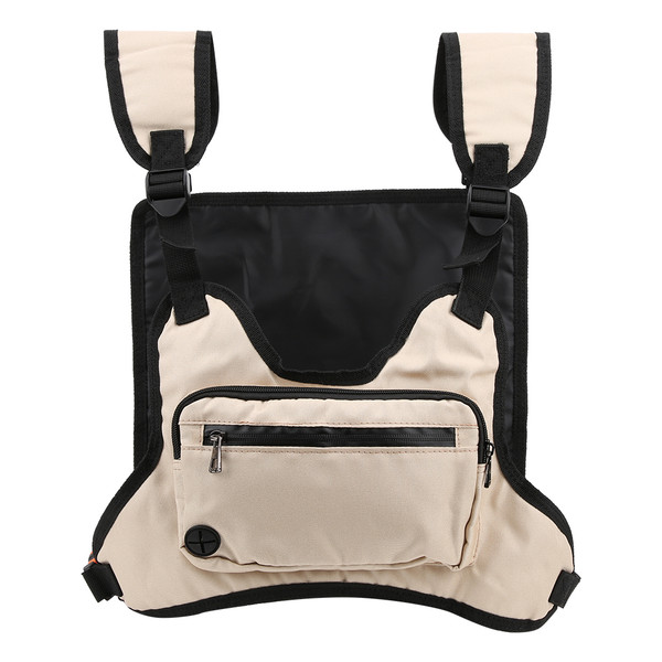 Outdoor Multifunction Tactics Chest Bag Nylon Khaki Leisure Sports Fitness Vest PackKhaki