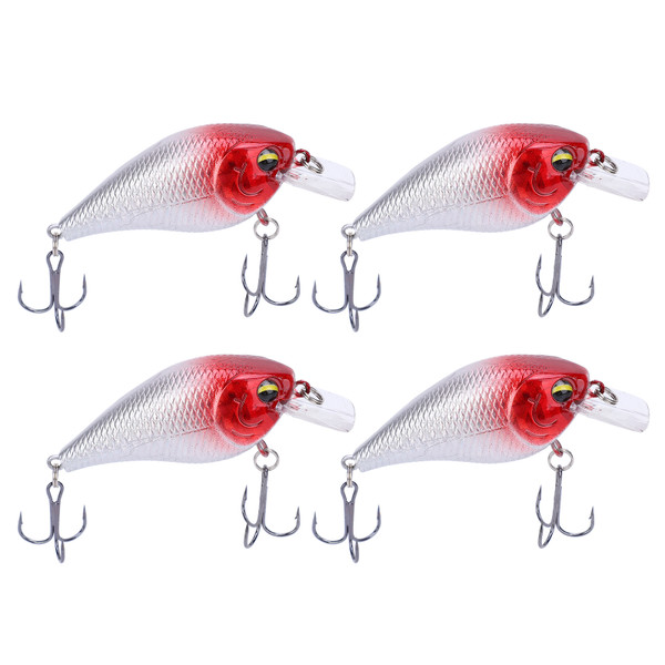 4Pcs Artificial Simulation Plastic Minnow Crank Rock Lure Bait Fishing Accessory3#