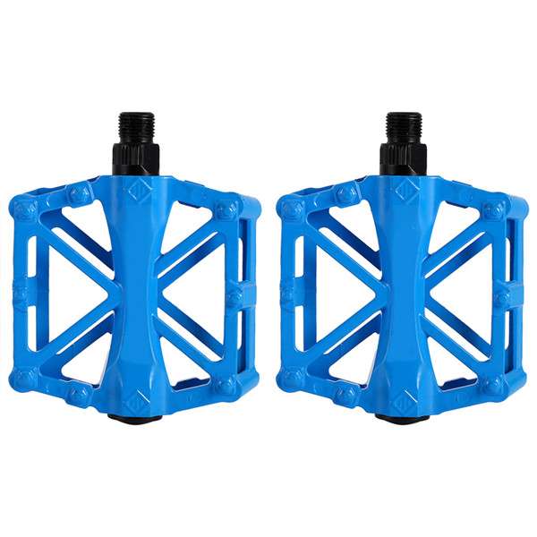 2pcs Super Light Stable Plat Bike Aluminium Road Bike Bearing Pedals (blue)