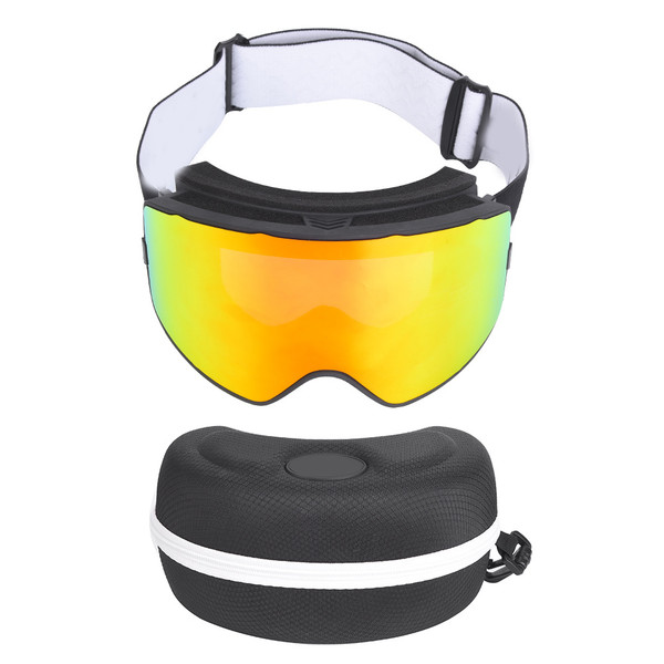 Dual Layer Anti Fog Protective Goggles with Magnet Lock for Skiing Sport TPU Frame