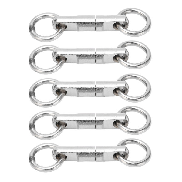 5pcs/lot Stainless Steel Column Type Rotary Ring Bearing Swivel Fishing Swivels Hook Connector Fishing Accessories9#