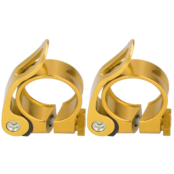 2Pcs/Set 31.8MM Bicycle Seatpost Clamp Quick Release Clip for 27.2MM Bike SeatpostGold