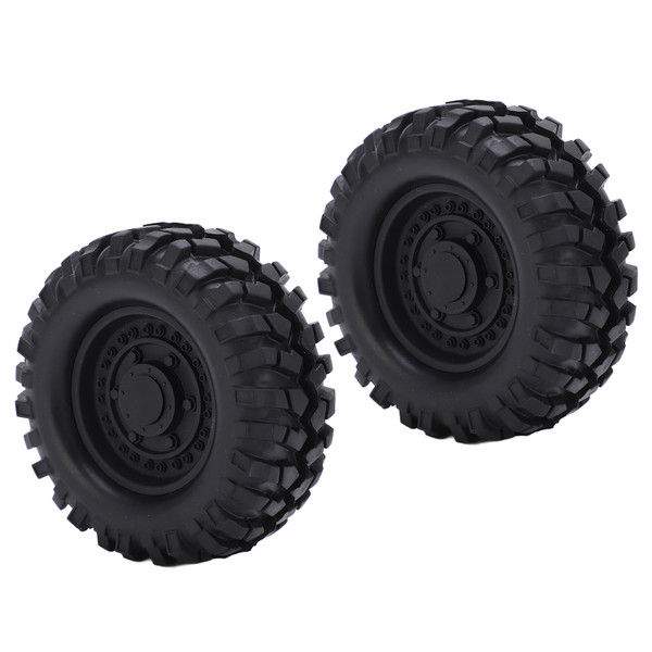 2pcs RC Wheel Hub Tires Durable Aluminum Alloy Wheel Rubber Tire for CC01 MST D90 SCX10 1/10 RC Climbing Car TireBlack