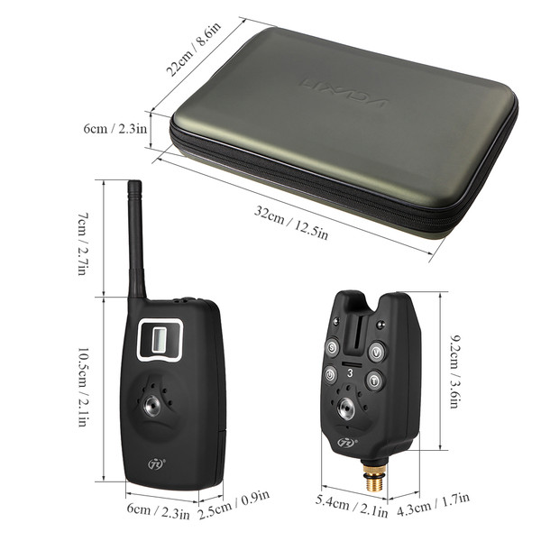 Fishing Bite Alarm with LED Indicator Wireless Fishing Alarm Receiver Transmitter Set Night Fishing Supplies