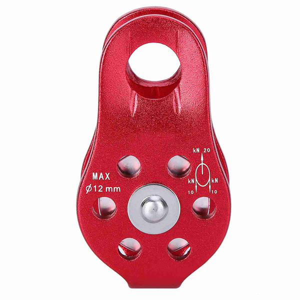 Aluminium Alloy Heavy Duty Single Rope Pulley Block Climbing Safety Equipment (Red)