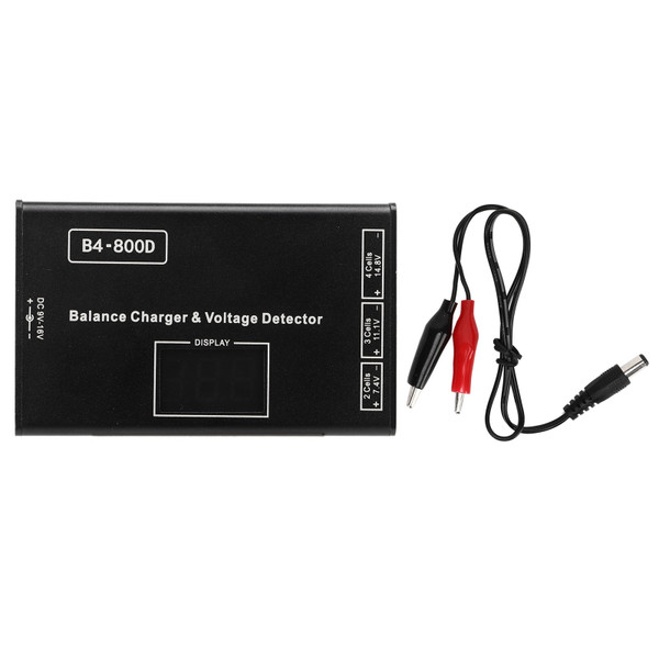 Battery Lithium Lipo Balance Charger Aluminum Alloy Battery Balance Charger with Voltage Display for 2‑4S Battery