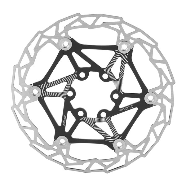 160mm Bicycle Floating Brake Disc Bike Brake Disc Rotor with 6 Bolts for Mountain BikeBlack