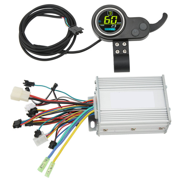 450W Electric Scooter Controller Kit Round Color LCD Display with Thumb Throttle Electric Scooter Controller for Replacement 36V 48V