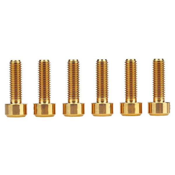 6Pcs/set M5*16mm Titanium Alloy Bike Fixed Stem Bolts For Bicycle Mountain Stem (titanium)