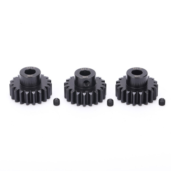 3pcs RC 8.0mm M1.5 19T Steel Pinion Gear Set for 1/5 1/6 RC Car Brushless Brushed Motor