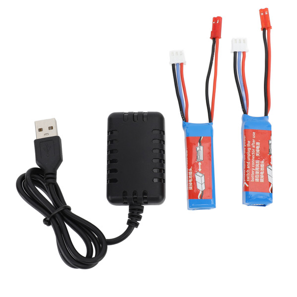 RC Car Battery Charger Set 7.4V 400mAh RC Car Lithium Battery with Battery Charger for K969 K989 284161 284131 284010 1/28 RC Cars