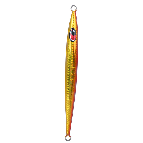 HONOREAL Metal Jig Deep Sea Boat Fishing Fast Sinkers Fish Simulate Jigging Luminous Lure Bait Accessory(L002(red back golden body) 17cm160g)