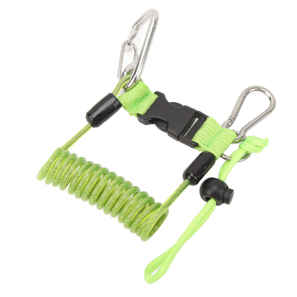 Diving Hook Rope Stainless Steel Flexible Anti Lost Diving Camera Rope Diving Reef Hook Spring Rope Green