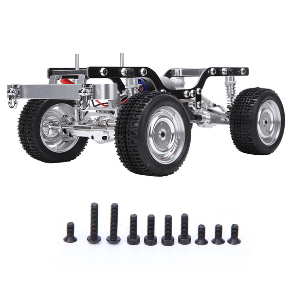 Metal Remote Control Car Frame Upgrade Accessory for 1/12 MN D90 RC Car(Silver MN-90S )