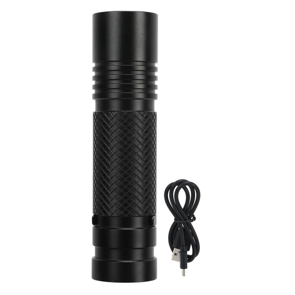 Portable Flashlight High Brightness Type C Rechargeable Multifunctional Pocket Size Torch Light for Camping Black