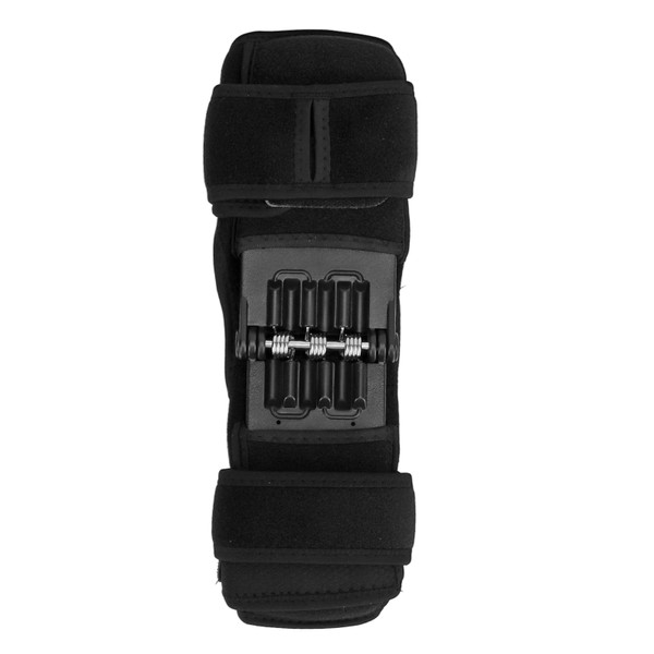 Knee Support Brace Spring Powered Knee Protection Booster Joint Stabilizer Pad for Hiking Climbing Black