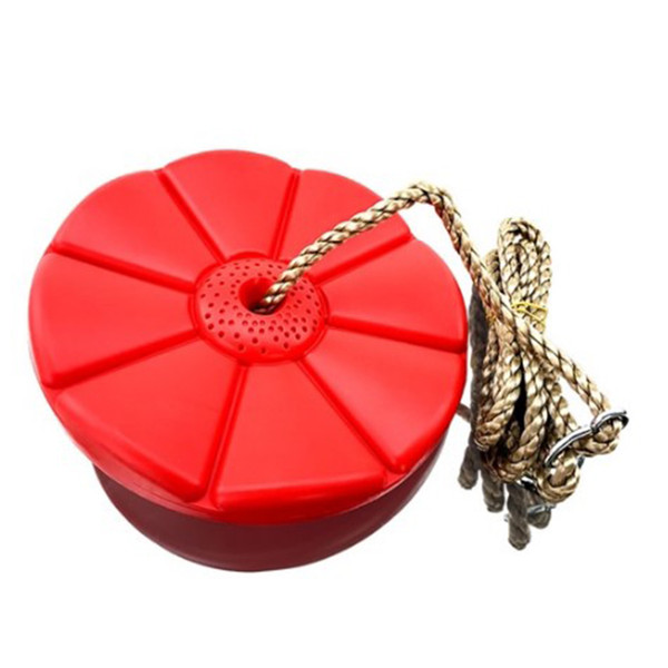 Heavy Duty Plastic Disc Tree Swing with PE Rope for Kids Children Outdoor Play Equipment Red
