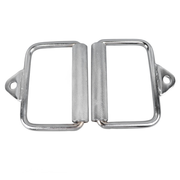 2PCS Gym Exercise Pull Handle Stainless Steel Electroplated D Row Handle Cable Attachment for Fitness Workout Cable Machine Accessories