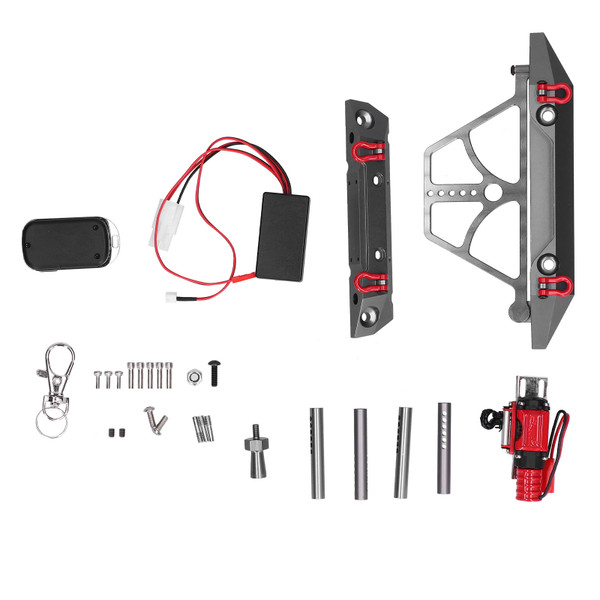 Front Bumper Rear Bumper Winch Remote Controller for TRX‑4/SCX10/90046/90047 1/10 RC