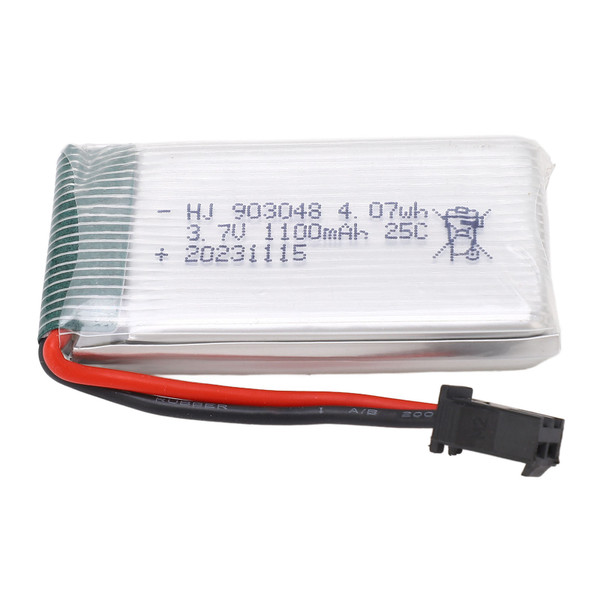 RC Aircraft Lithium Battery 3.7V 1100mAh with SM Black Plug Drone Lipo Battery for H5P for X5SW