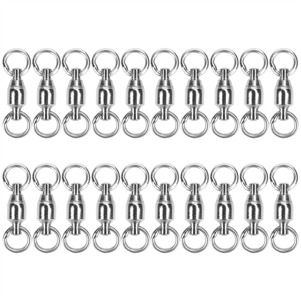 Swivel Fishing Tackle Rings Solid Rolling Hooks Lure Bearing (4#20pcs)