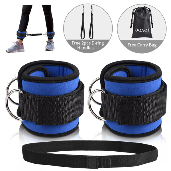 Fitness Ankle Straps, Stainless Steel Double d ring Adjustable ComforT neoprene Premium Cuffs