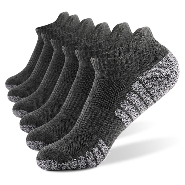 6 Pairs Sports Ankle Socks  Athletic Low-cut Socks Thick Knit Autumn Winter Socks Outdoor Fitness Breathable Quick Dry Socks Wear-resistant Warm Socks Lightweight Anti-skid No-Show Socks For Marathon Running Cycle