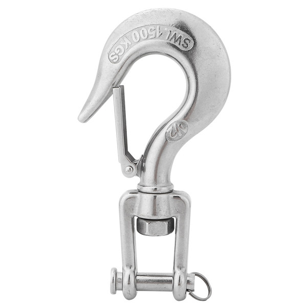 Durable Stainless Steel Swivel Jaw Hook with Safety Latch Rowing Boat Kayak Accessory 1/2"