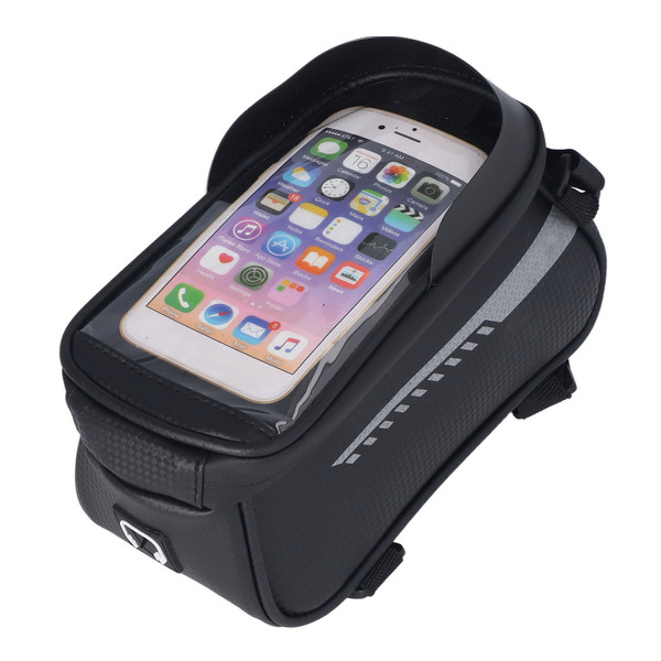Bike Phone Bag EVA Hard Shell Dual Zippers Waterproof Touch Screen Large Capacity Bike Phone Holder for Mountain Bike