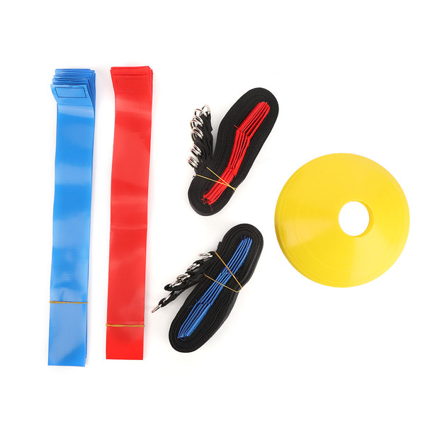 PVC Soft 10 Player Football Site Sign Plate Sandbag Soccer Belt Tag Waist Flag Kit